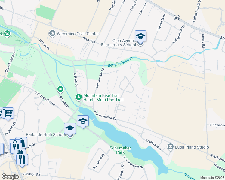 map of restaurants, bars, coffee shops, grocery stores, and more near 617 Terrapin Lane in Salisbury