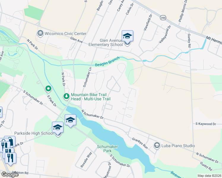 map of restaurants, bars, coffee shops, grocery stores, and more near 603 Edgewater Drive in Salisbury
