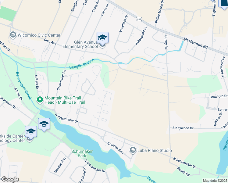 map of restaurants, bars, coffee shops, grocery stores, and more near 1011 Zircon Court in Salisbury