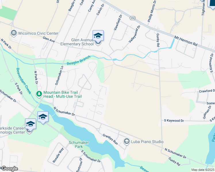 map of restaurants, bars, coffee shops, grocery stores, and more near 1011 Zircon Court in Salisbury