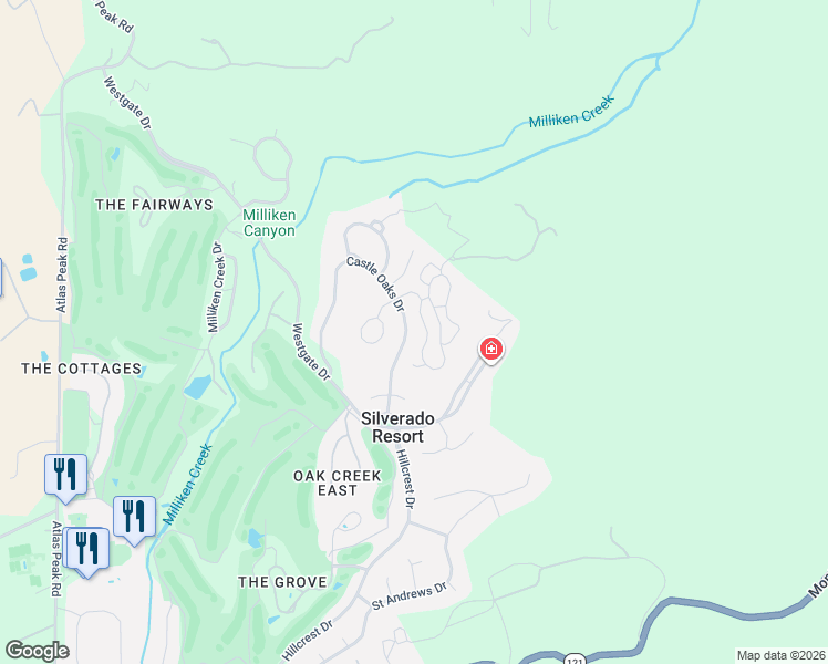 map of restaurants, bars, coffee shops, grocery stores, and more near 135 Stone Mountain Circle in Napa