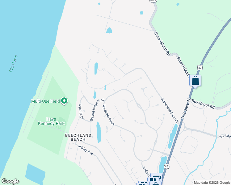map of restaurants, bars, coffee shops, grocery stores, and more near 6500 Mount Batten Court in Prospect