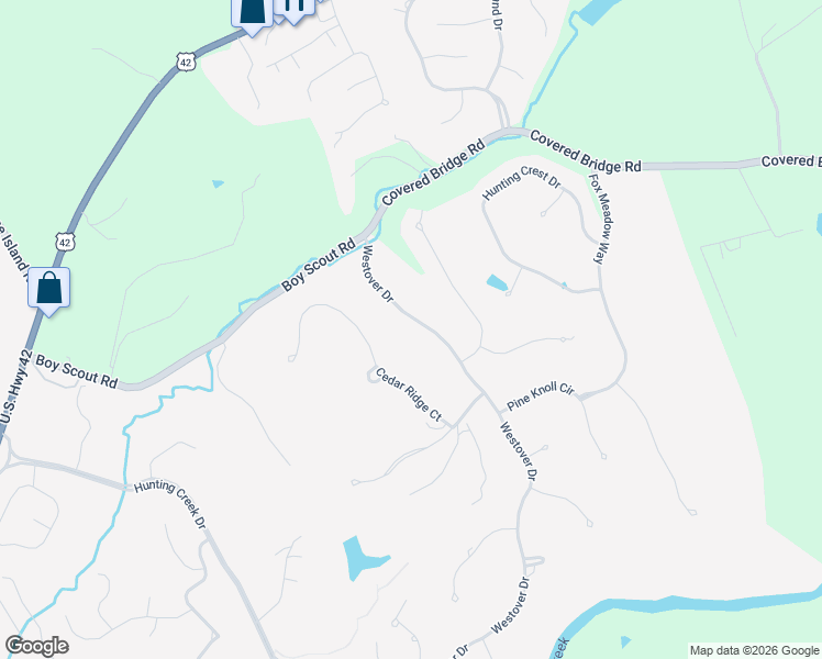 map of restaurants, bars, coffee shops, grocery stores, and more near 8609 Westover Drive in Prospect