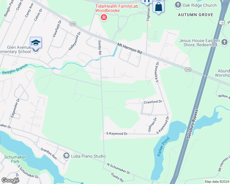 map of restaurants, bars, coffee shops, grocery stores, and more near 113 Glenbrooke Court in Salisbury