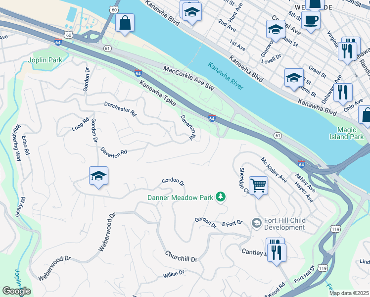 map of restaurants, bars, coffee shops, grocery stores, and more near 707 Daverton Road in Charleston