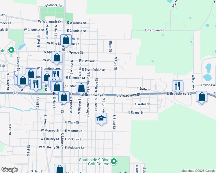 map of restaurants, bars, coffee shops, grocery stores, and more near 612 East State Street in Princeton