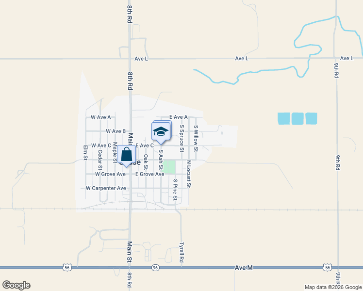 map of restaurants, bars, coffee shops, grocery stores, and more near 398 East Ave C in Chase