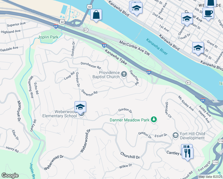 map of restaurants, bars, coffee shops, grocery stores, and more near 750 Daverton Road in Charleston