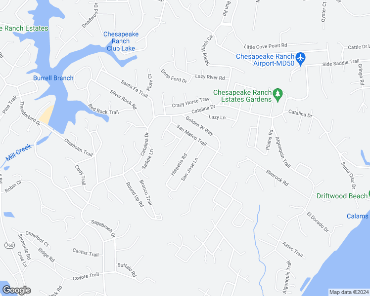 map of restaurants, bars, coffee shops, grocery stores, and more near 12415 Hisperia Road in Lusby