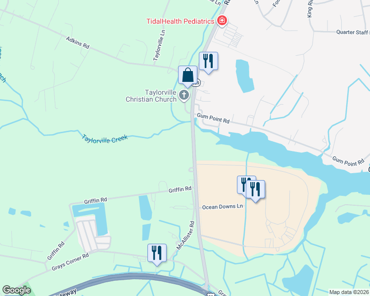 map of restaurants, bars, coffee shops, grocery stores, and more near 10329 Racetrack Road in Berlin
