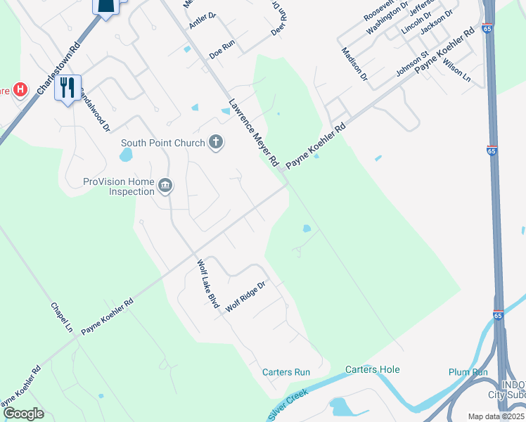 map of restaurants, bars, coffee shops, grocery stores, and more near 4742-4786 Payne Koehler Rd in New Albany