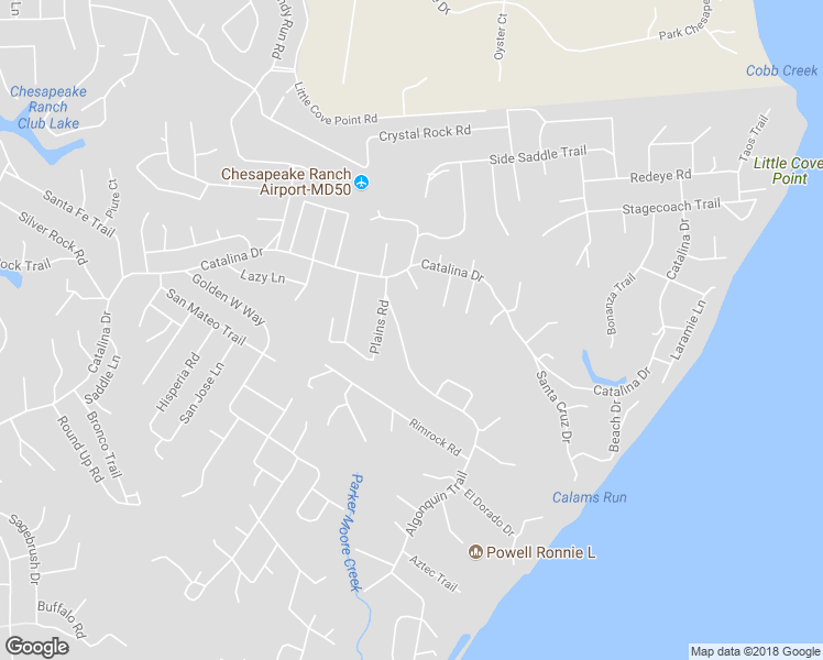 map of restaurants, bars, coffee shops, grocery stores, and more near 12350 Algonquin Trail in Lusby