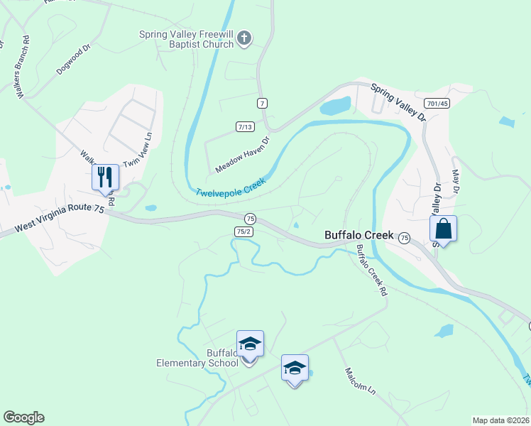 map of restaurants, bars, coffee shops, grocery stores, and more near 2803 Hayne Drive in Huntington