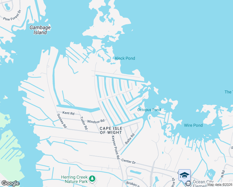 map of restaurants, bars, coffee shops, grocery stores, and more near 10427 Brighton Road in Ocean City