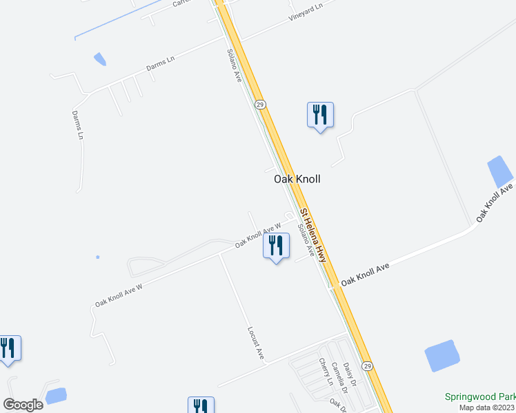 map of restaurants, bars, coffee shops, grocery stores, and more near 5137 Saint Helena Highway in Napa