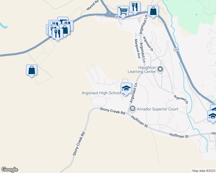 map of restaurants, bars, coffee shops, grocery stores, and more near 216 Westview Drive in Jackson