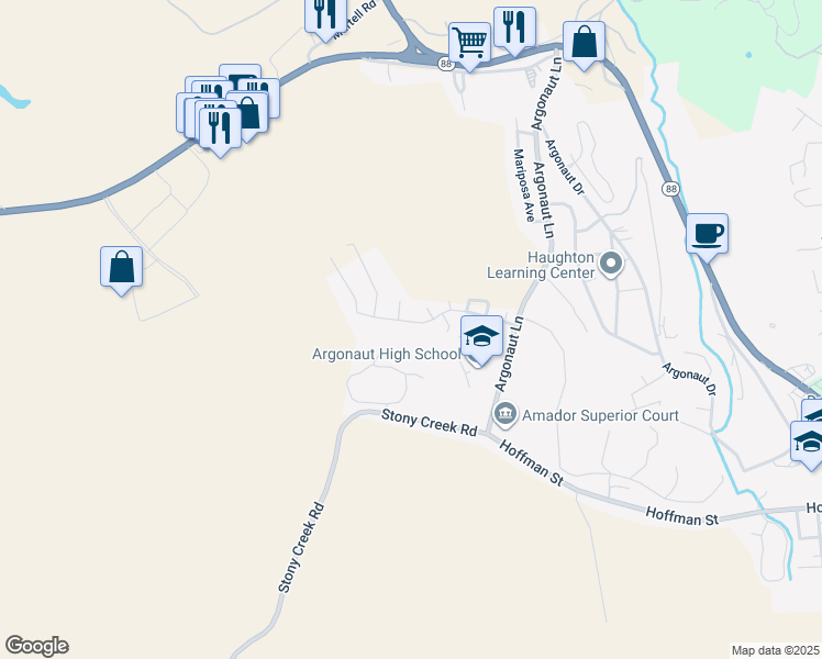 map of restaurants, bars, coffee shops, grocery stores, and more near 216 Westview Drive in Jackson