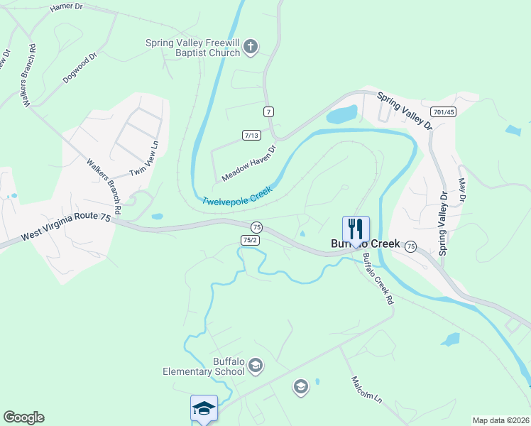 map of restaurants, bars, coffee shops, grocery stores, and more near 2803 Hayne Drive in Huntington