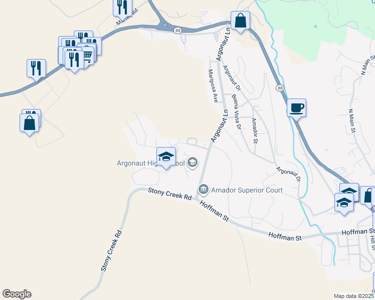 map of restaurants, bars, coffee shops, grocery stores, and more near 16 Westview Drive in Jackson