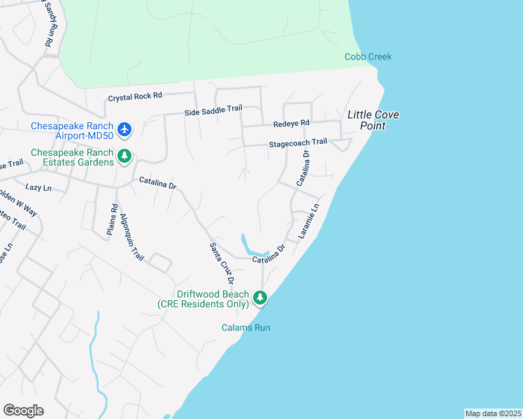 map of restaurants, bars, coffee shops, grocery stores, and more near 12200 Bonanza Trail in Lusby