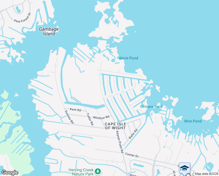 map of restaurants, bars, coffee shops, grocery stores, and more near 10424 New Quay Road in Ocean City