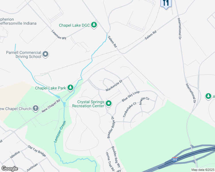 map of restaurants, bars, coffee shops, grocery stores, and more near 3131 Mackenzie Drive in Jeffersonville