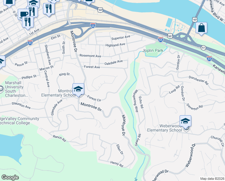 map of restaurants, bars, coffee shops, grocery stores, and more near 1728 Massey Circle in Charleston
