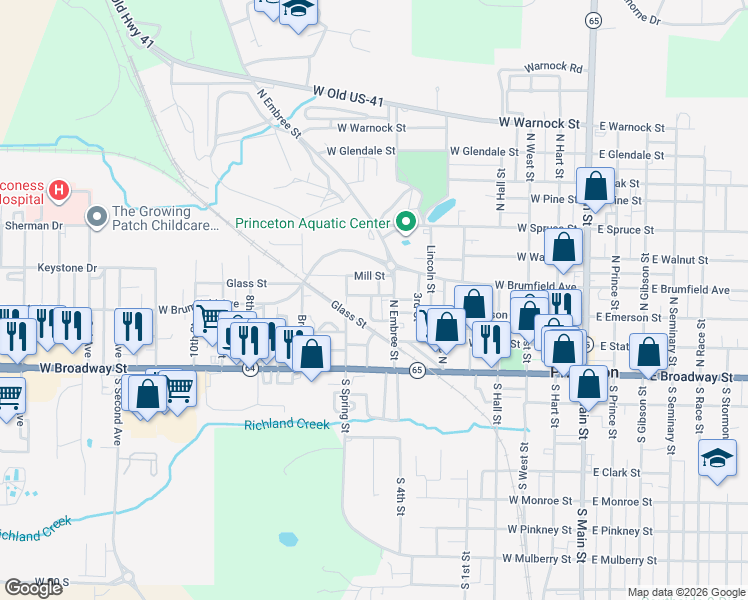map of restaurants, bars, coffee shops, grocery stores, and more near 898 Wood Street in Princeton
