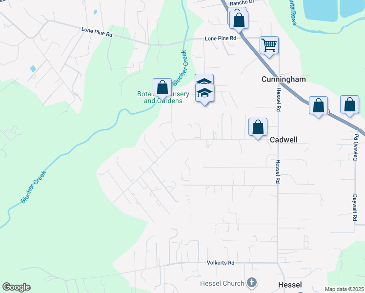 map of restaurants, bars, coffee shops, grocery stores, and more near 5457 McFarlane Road in Sebastopol