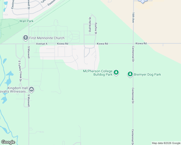 map of restaurants, bars, coffee shops, grocery stores, and more near 2090 East Avenue A in McPherson