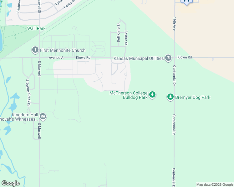 map of restaurants, bars, coffee shops, grocery stores, and more near 2090 East Avenue A in McPherson