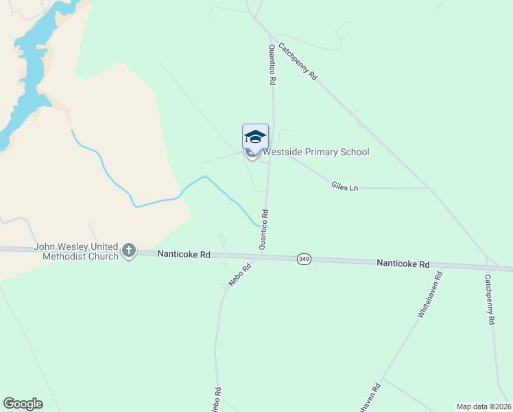 map of restaurants, bars, coffee shops, grocery stores, and more near 5970 Quantico Road in Quantico