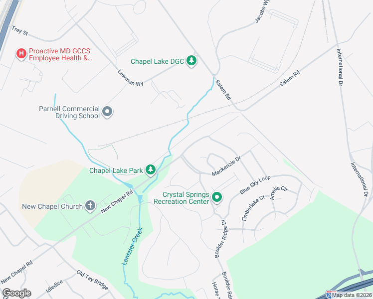 map of restaurants, bars, coffee shops, grocery stores, and more near 3202 New Chapel Road in Jeffersonville