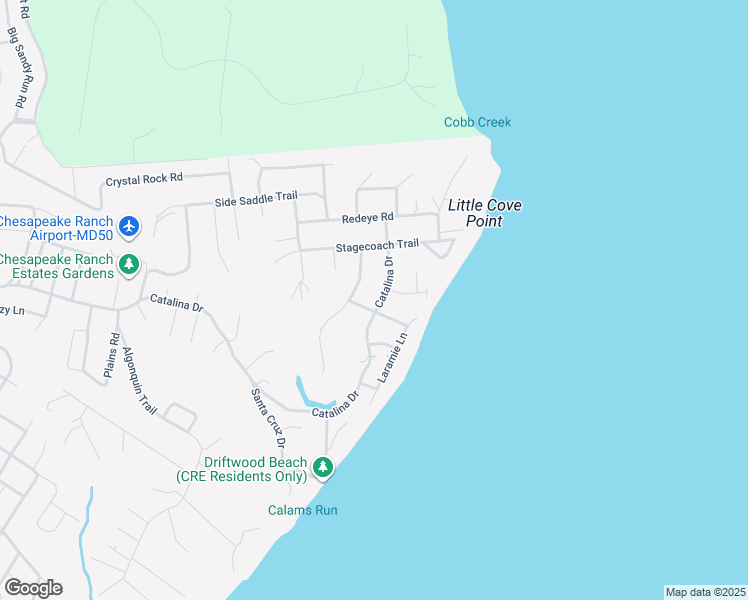 map of restaurants, bars, coffee shops, grocery stores, and more near 12137 Catalina Drive in Lusby