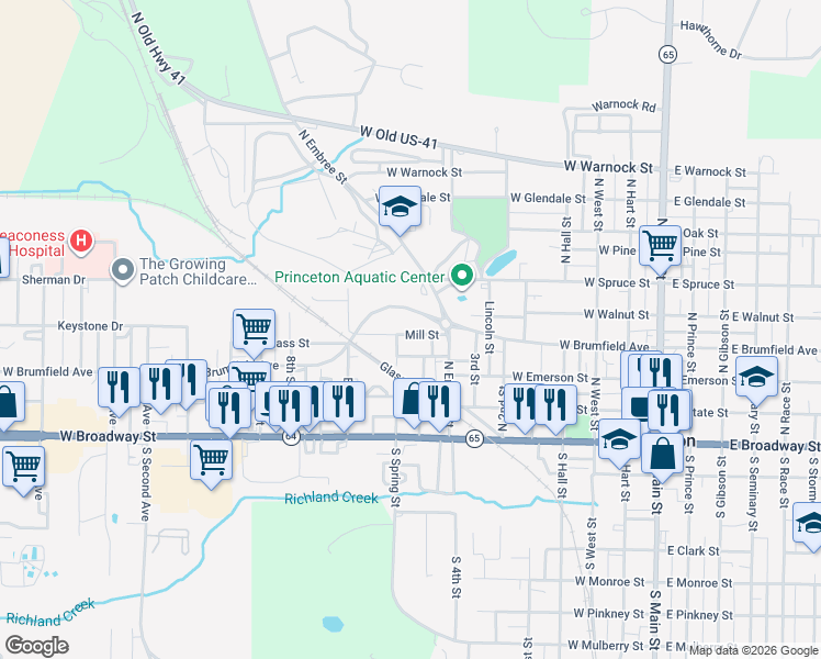 map of restaurants, bars, coffee shops, grocery stores, and more near 898-998 Wood Street in Princeton
