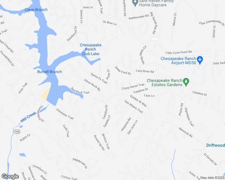 map of restaurants, bars, coffee shops, grocery stores, and more near 609 Santa Fe Trail in Lusby