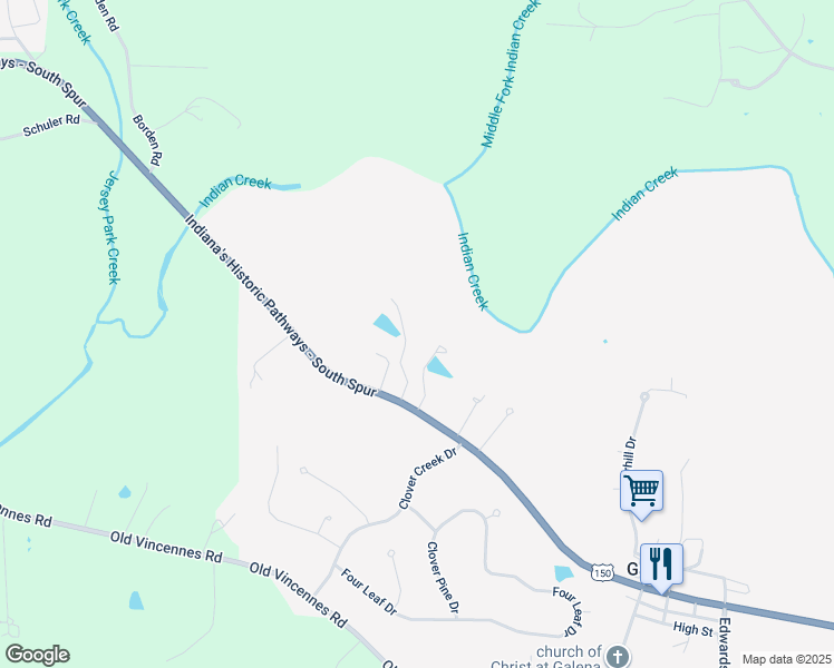 map of restaurants, bars, coffee shops, grocery stores, and more near 7674 U.S. 150 in Greenville