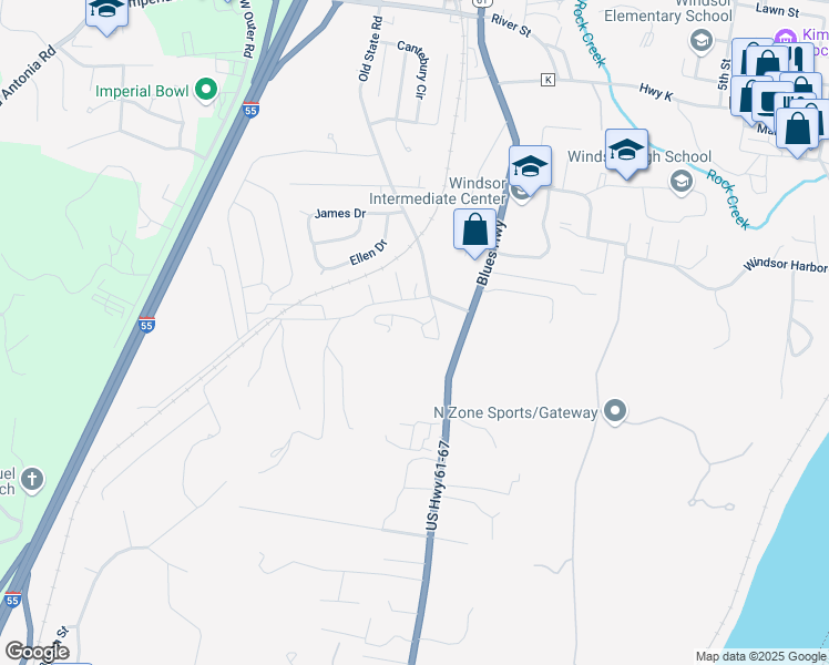 map of restaurants, bars, coffee shops, grocery stores, and more near 1016 Hughes Drive in Imperial