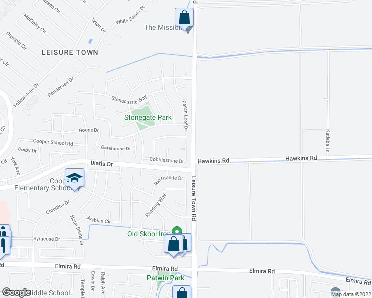 map of restaurants, bars, coffee shops, grocery stores, and more near 107 Fallen Leaf Drive in Vacaville
