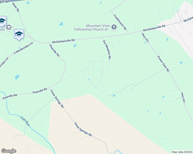 map of restaurants, bars, coffee shops, grocery stores, and more near Barrows Ct in McGaheysville