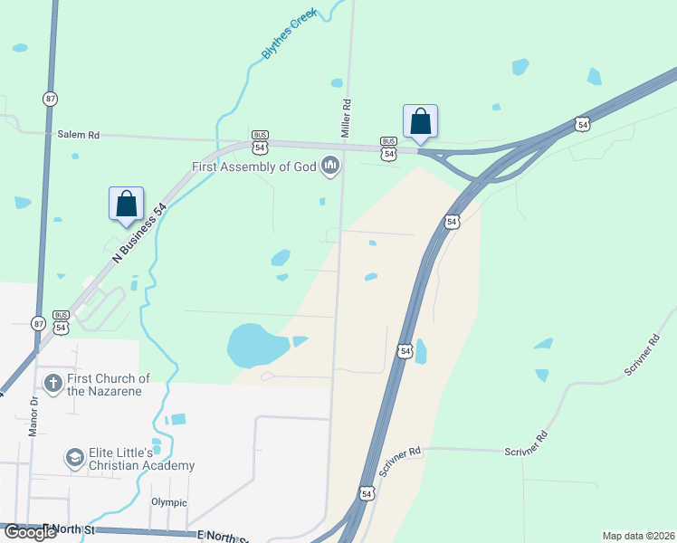 map of restaurants, bars, coffee shops, grocery stores, and more near 914 North Eastview Street in Eldon