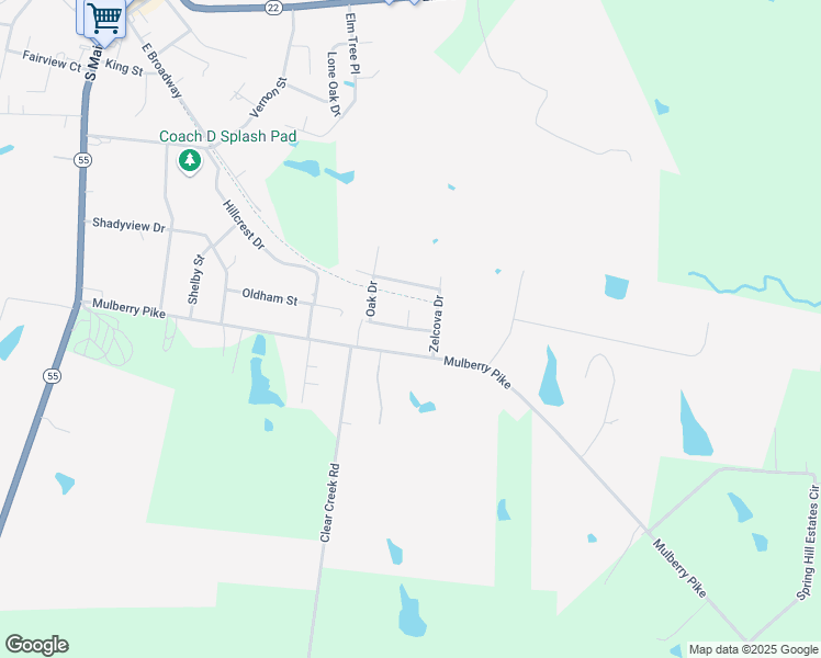 map of restaurants, bars, coffee shops, grocery stores, and more near 175 Raintree Drive in Eminence