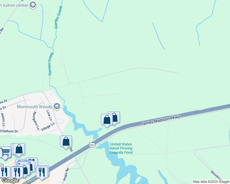 map of restaurants, bars, coffee shops, grocery stores, and more near 17331 Sarah Lane in King George