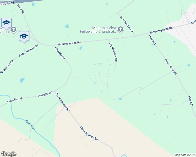 map of restaurants, bars, coffee shops, grocery stores, and more near 768 Coltsfoot Lane in McGaheysville