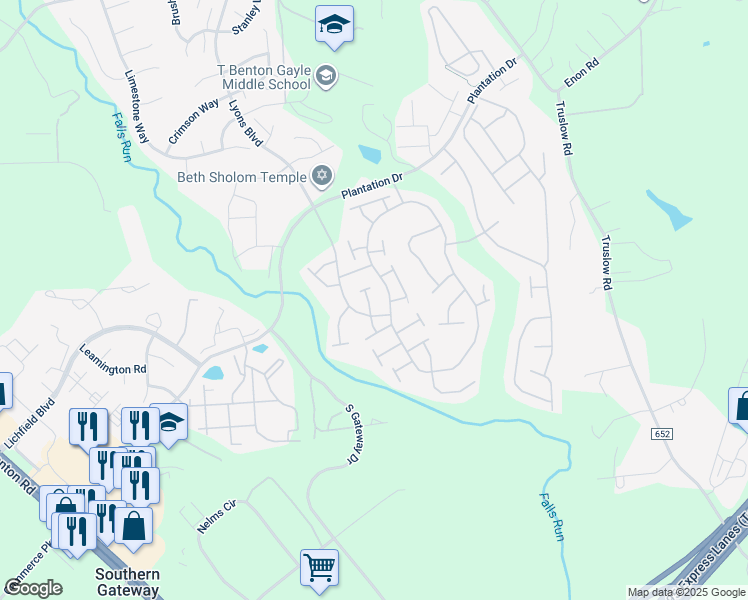 map of restaurants, bars, coffee shops, grocery stores, and more near 8 Brunswick Drive in Fredericksburg