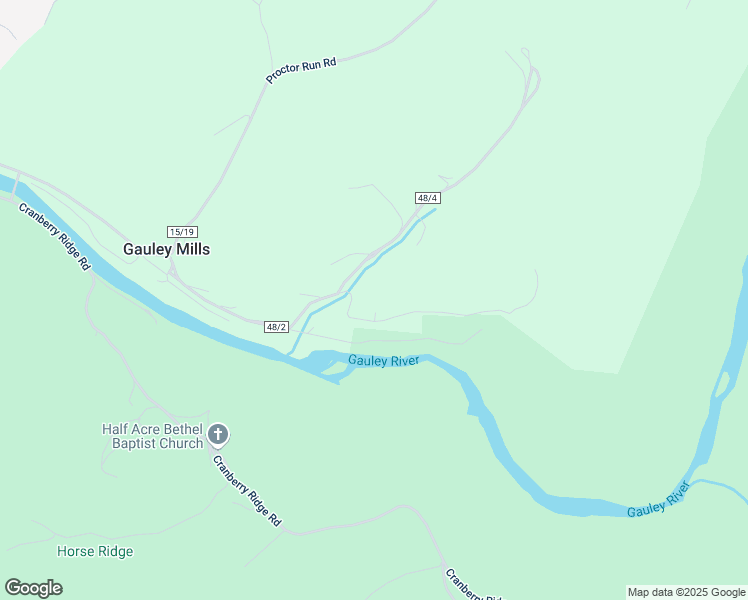 map of restaurants, bars, coffee shops, grocery stores, and more near 613 Gauley Mills Road in Camden-on-Gauley
