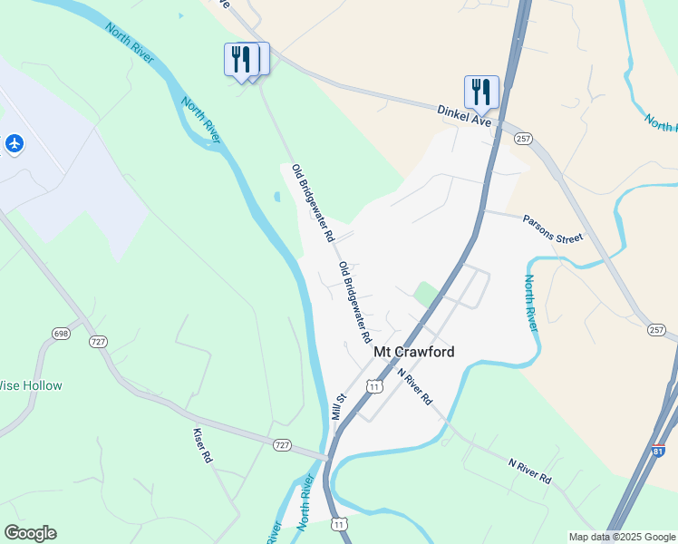 map of restaurants, bars, coffee shops, grocery stores, and more near 5 Angler Landing in Mount Crawford