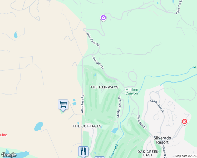 map of restaurants, bars, coffee shops, grocery stores, and more near 63 Fairways Drive in Napa