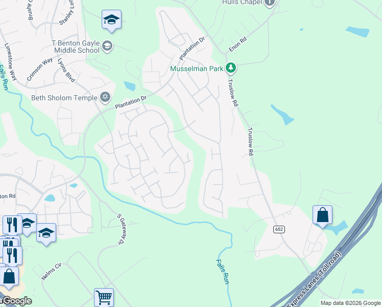 map of restaurants, bars, coffee shops, grocery stores, and more near 14 Sugargrove Court in Fredericksburg