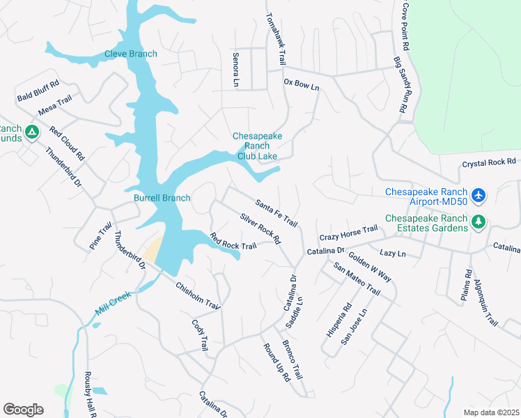 map of restaurants, bars, coffee shops, grocery stores, and more near 652 Santa Fe Trail in Lusby